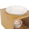 Bamboo Ceramic Tealight Candle Holder Oil Burner Essential Diffuser Furnace Home Meditation Decor