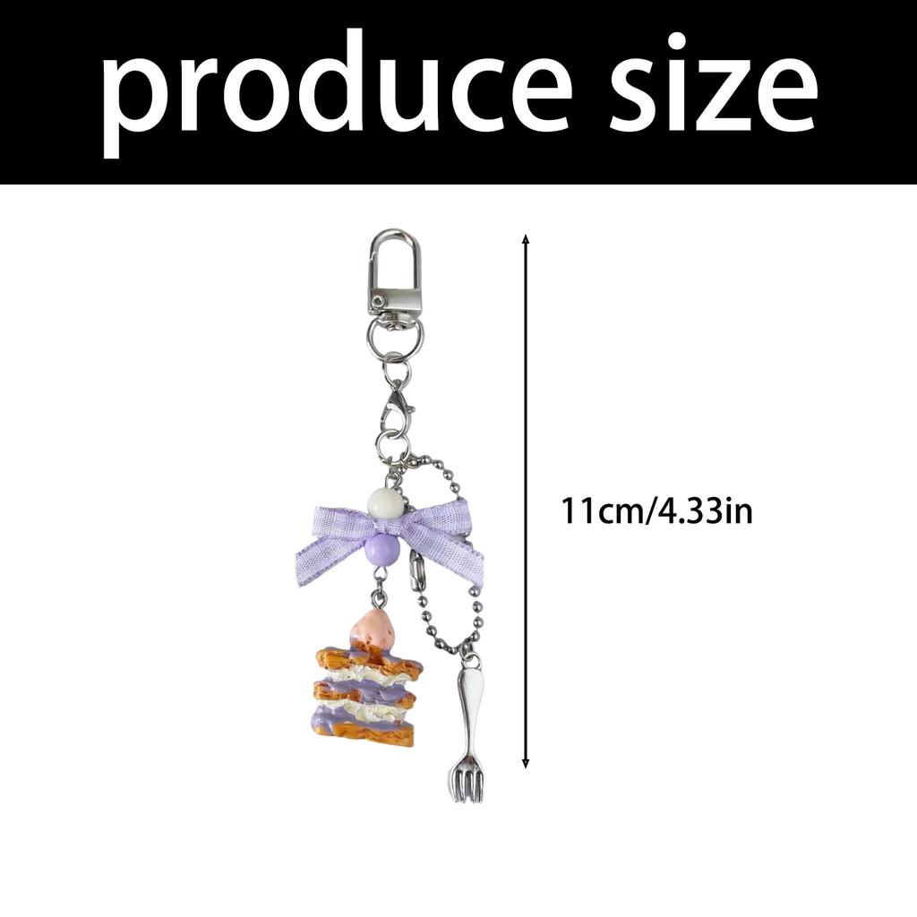 Creative Taro Purple Cream Napoleon Phone Keychain Handmade Beaded Accessory for Women Gift Ideas