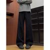 American high street vibe wind-breasted jeans men's autumn trendy brand loose straight tooling wide-leg casual trousers