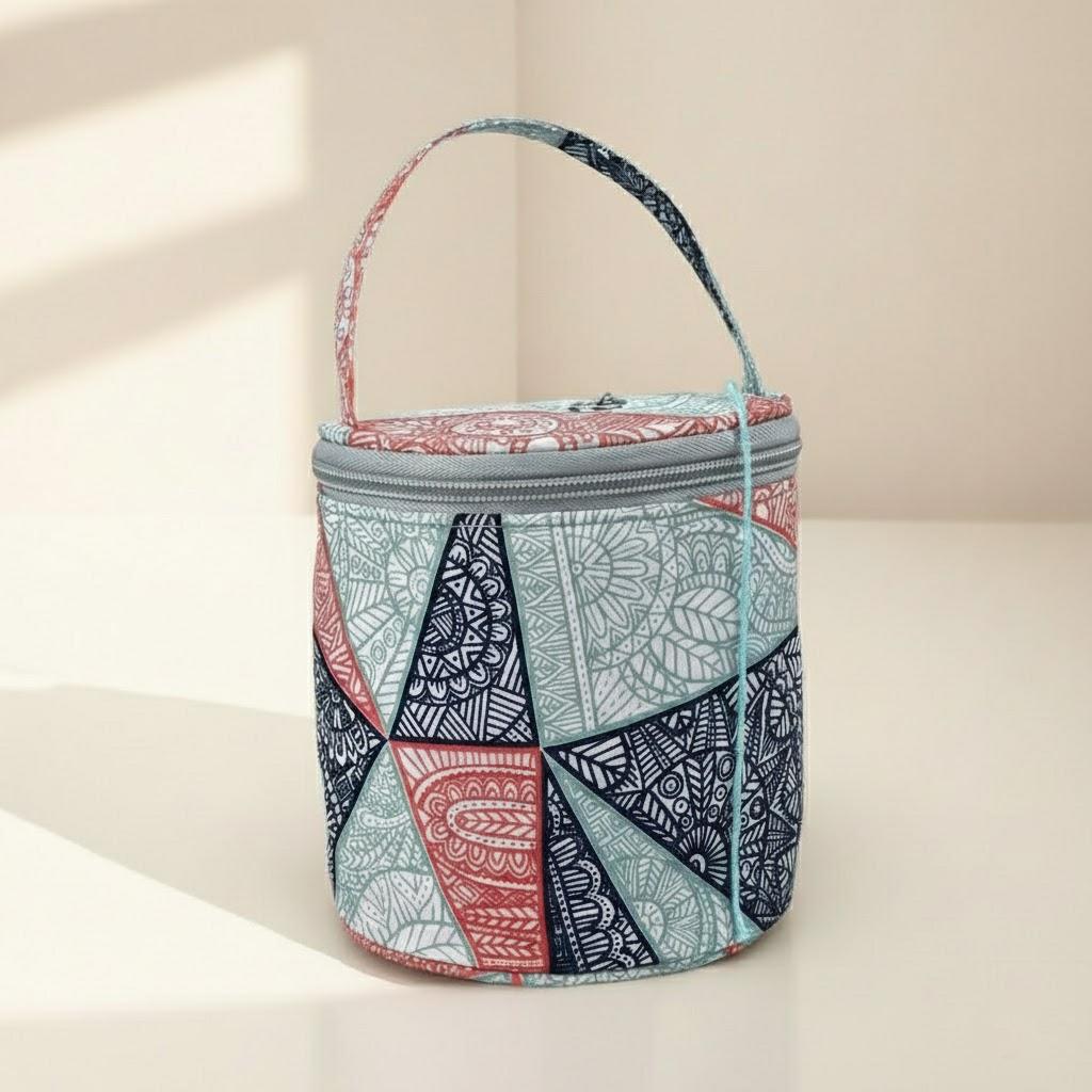 DIY Craft Knitted Round Crochet Bag Yarn Tote Bag Storage Basket Sewing Tool Accessories Bag