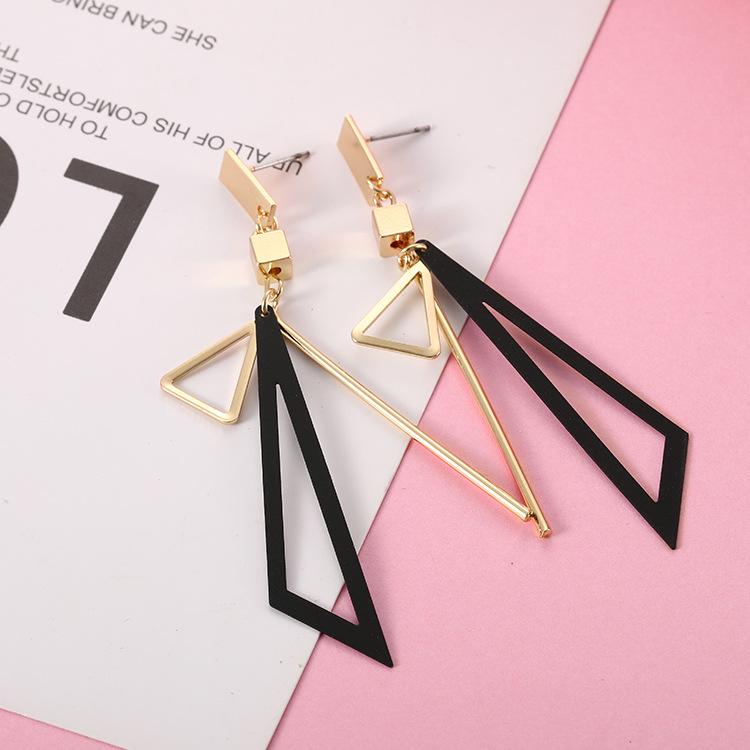 Korean Long Statement Geometric Triangle Tassel Dangle Drop Earrings For Women Earrings Fashion Jewelry Oorbellen Brincos