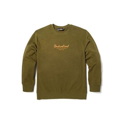 Casual Terry Crewneck Sweatshirt Unisex Sweatshirt Dark-Olive-Green A6K5D-302