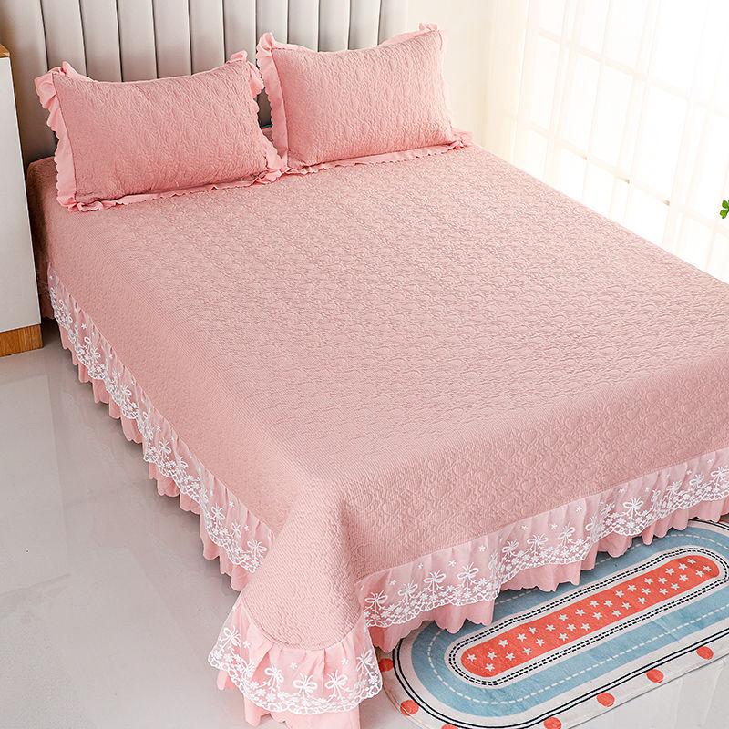 Bubble Cotton Lace Bed Cover Solid Color Anti Slip Princess Lace Thickened Lace Suitable for All Seasons