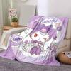 1pc Cakes Kuromi's Sweet Celebration Blanket, Soft and Cozy Home Decor Gift for Friend, Suitable for All Seasons, Living Room, Travel, Camping, Car Bl