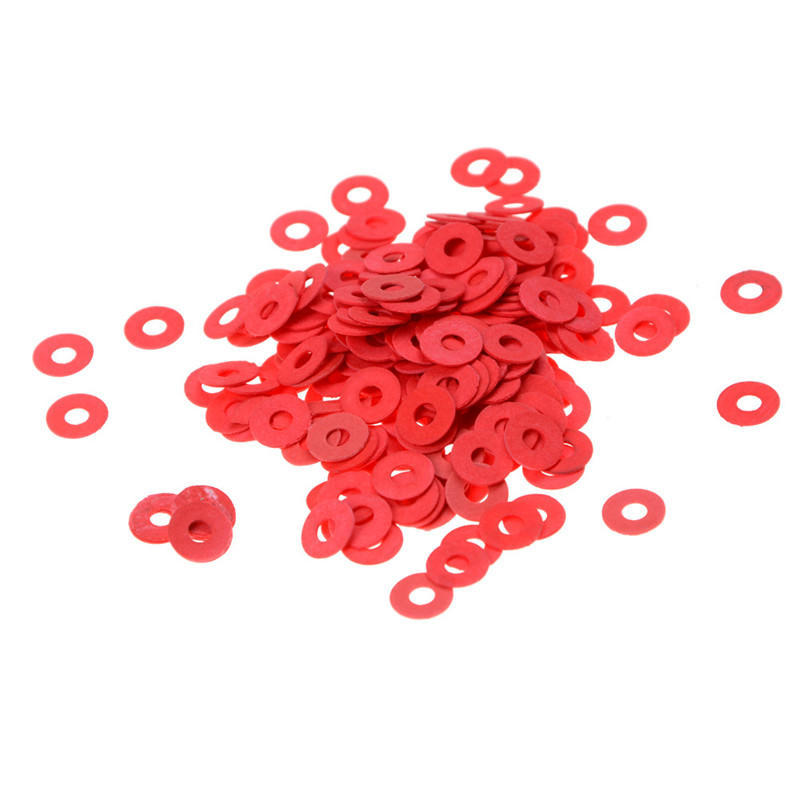 100Pcs 3Mm Red Motherboard Screw Insulating Fiber Washers  Sale