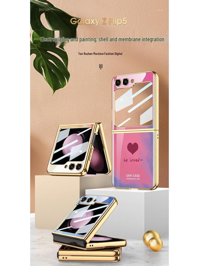 Samsung Z Flip5 Foldable Heart Design Screen Protection Case