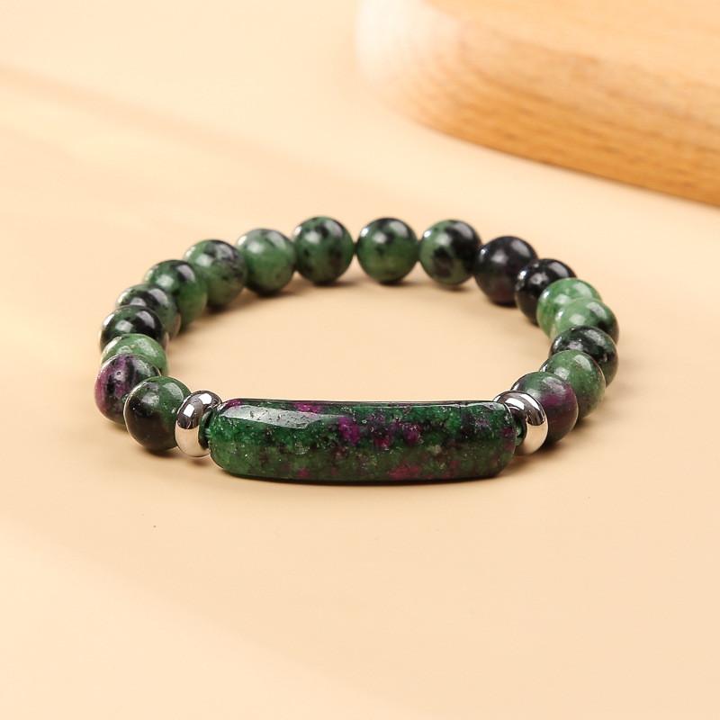Braccialetto con Perline di Cristallo di Agata Geometrica con Design Artigianale per Accessorio Moda Unisex