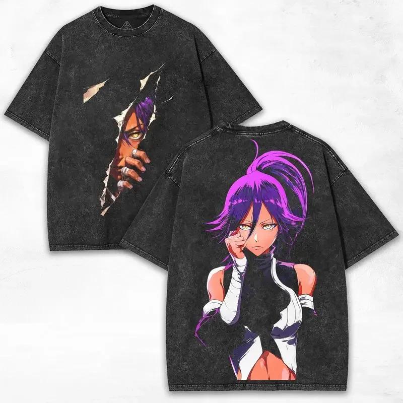 T-shirt Stampata BLEACH Nelliel Tu Odelschwanck Uomo Donna Cotone Lavato Magliette Manga Vintage T-shirt Harajuku Manica Corta T-shirt