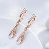 Kienl Trendy  Rose Gold Dangle Earrings For Women Geometry Natural Zircon English Earrings Vintage Wedding Daily Jewelry