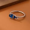 Verstellbarer Ring aus Sterlingsilber in Fischform mit Harzeinlage für Damen und Mädchen Minimalistisches Design Leichter Schmuck