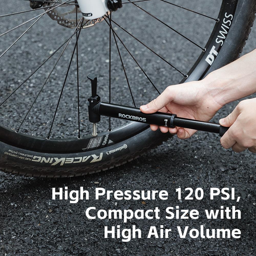 Small Hand-held Bicycle Pump with Bicycle Frame Holder + Screwdriver - Black