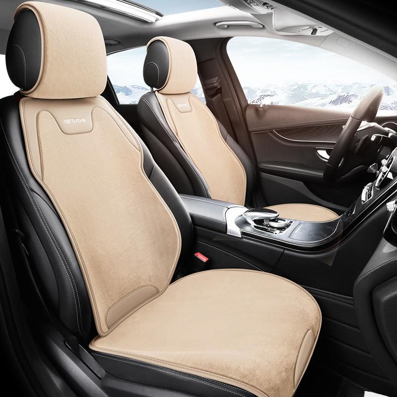 1pc Luxury Plush Winter Car Seat Covers Napa Leather Soft Warm Comfortable Good Insulation Breathable Bottom Holes Universal Fit