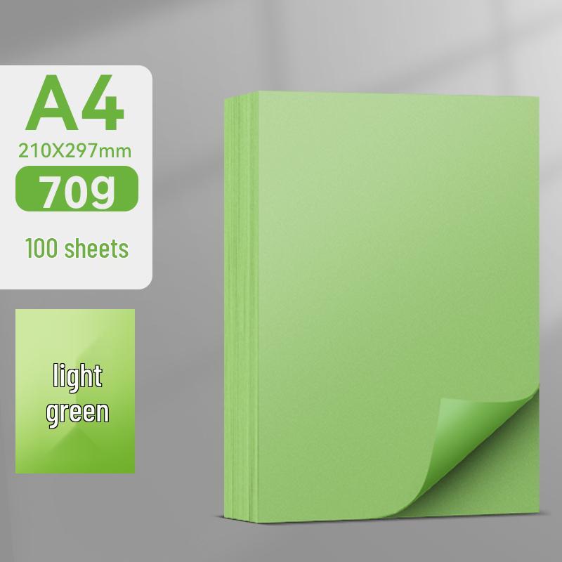 Thickened Double-Sided Colored A3/A4 Paper for Printing and Origami - Light Green and Dark Green, 80gsm