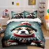 Bulldog Wearing Christmas Sweater. Bedding Sets Duvet Cover Sets Duvet Covers Pillowcases(1 * Duvet Cover 2 * Pillowcases Without Duvet Insert)