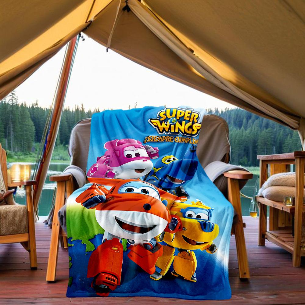 1pc Super Wings Outdoor Blanket Lightweight Flannel, Soft & Warm, All-Season Use for Sofa, Outdoor, Camping, Living Room, Office134