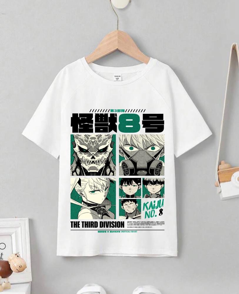 

Kaiju no 8 T-shirt Mina Shiro kaij Manga Best Anime Graphic Tee Black Shirt 4XL
