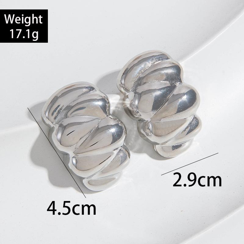 Figure-eight Twist Large Water Drop Iron Earrings Design Sense Geometric Square Twist Earrings Earrings