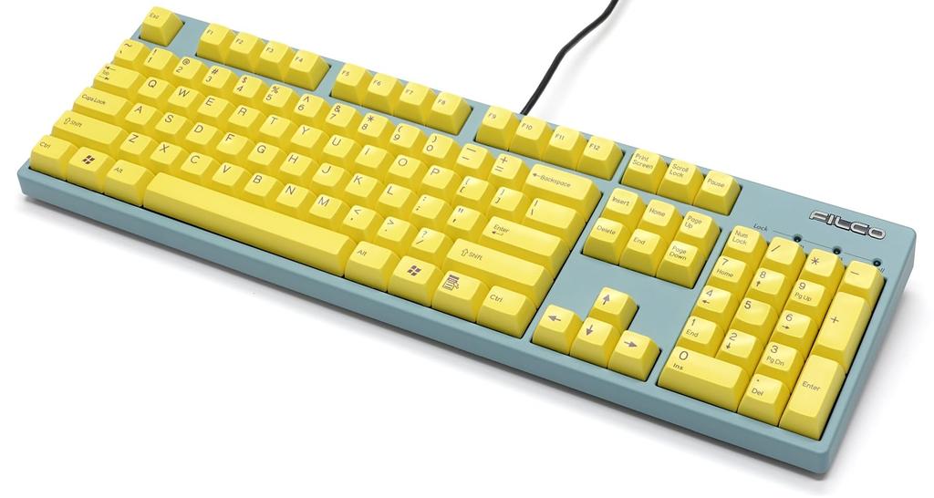 Majestouch 2SS CHERRY MX Speed Silver Axis Full Size 104 Keys English Layout US ASCII Molded Custom Keycap Yellow Two-Color