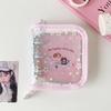 Korean Holographic Star PVC Card Holder - Cute Heart Zipper Album for Photocards & Journaling