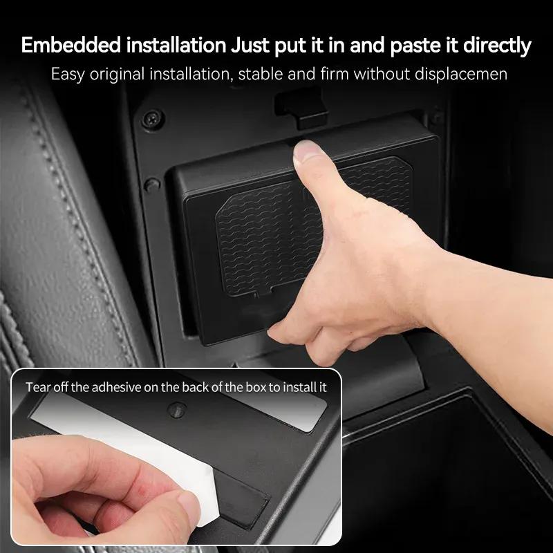 For Mitsubishi L200/Triton 2024 2025 Center Console Armrest Hidden Storage Box Organizer Accessories Tidying Black Stowing Tools