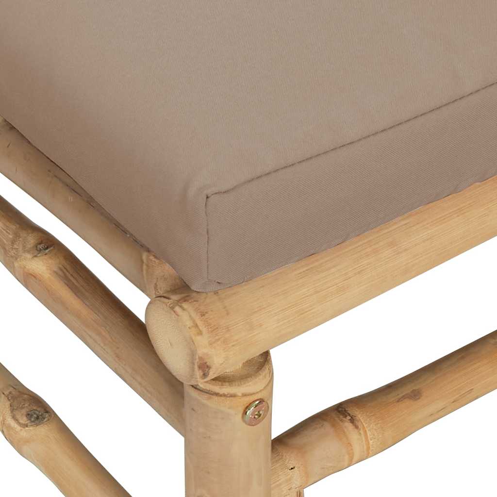 Vidaxl Narożna Sofa Ogrodowa Z Poduszkami W Kolorze Taupe, Bambusowa