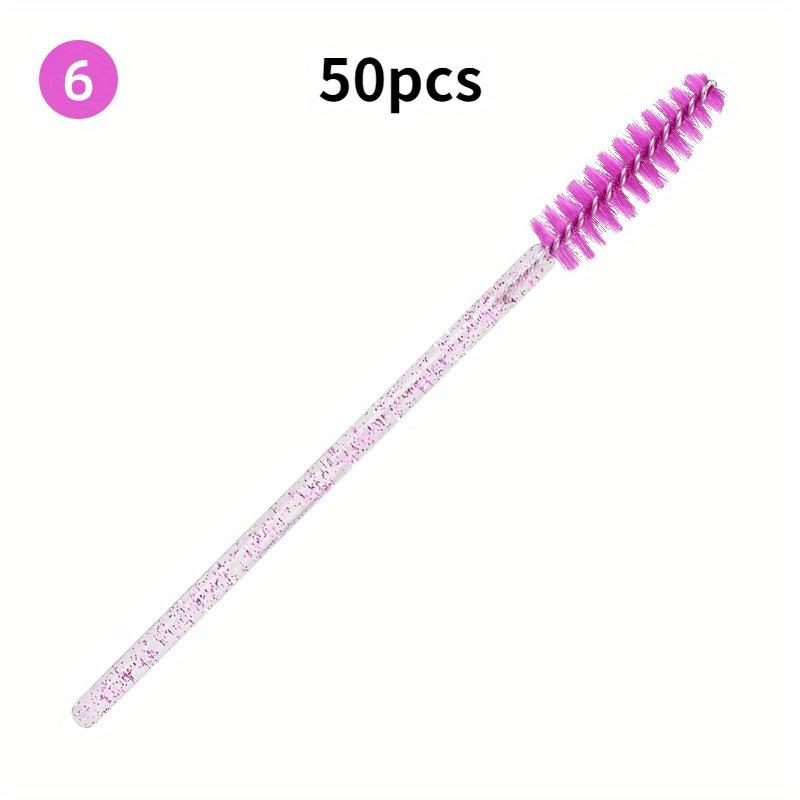 50 PCS/pack Colored Disposable Mascara Brush Grafted with Crystal Mascara Wand Colored Spiral Solid Mascara Brush