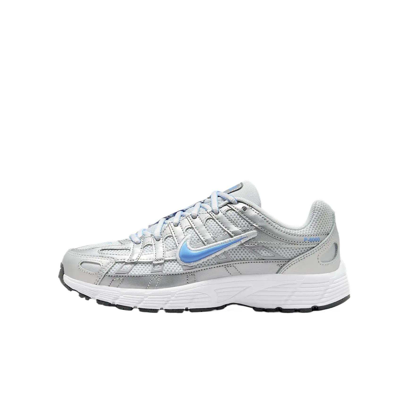 (GS) Nike P-6000 Metallic Silver University Blue Kids HV5064-007 EU 40