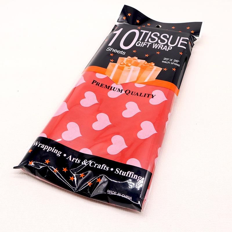 10Pcs Heart Tissue Paper for Handmade Craft Paper Diy Flowers Wrapping Gift Packing Paper Valentine's Day Wedding Party Supply