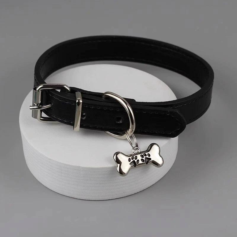 Trendy Punkový Barevný Náhrdelník s Kostí a Drápem pro Ženy Vynikající PU Kožené Přívěsky Choker Sladké Cool Párty Šperky Y2K Dárky