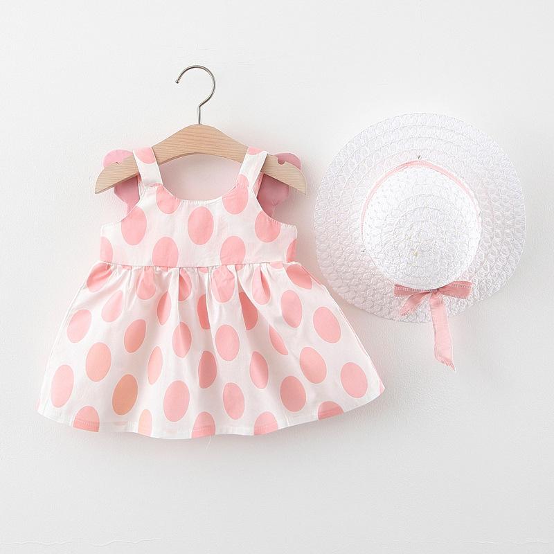 2022 Summer Baby Princess Dress Girls New Children's Clothing Summer Girl Baby Dress with Hat