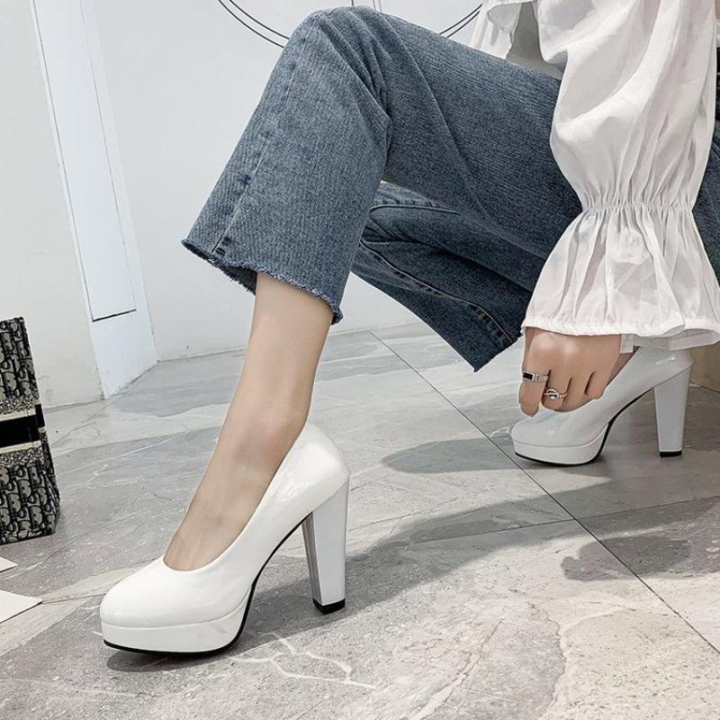 Scarpe Donna Base Décolleté con Tacco Chunky Tacco Quadrato Punta Tonda Scarpe da Matrimonio Scarpe da Festa e Danza Scarpe Eleganti da Donna Plateau 2026