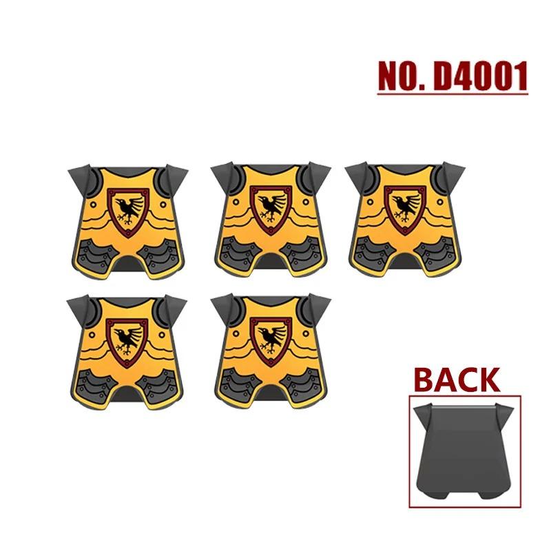 MOC Medieval Red Lion Black Eagle Castle Soldier Knight Horse Mount Building Block Military Figure Vest Armor Flag Toy Gift B036