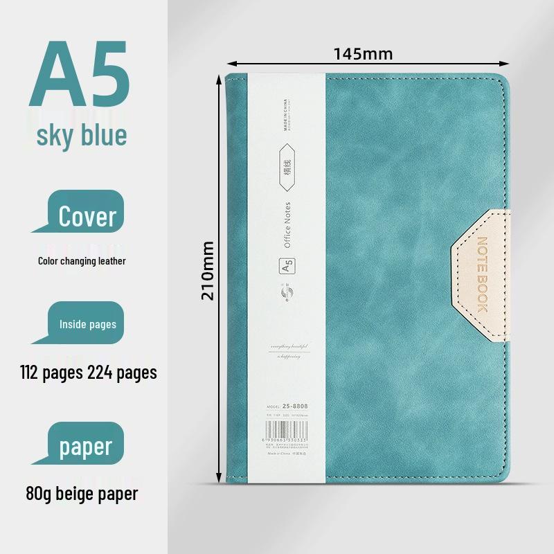 Shenshi A5 Suede Notebook with Thickened Pages - 112 Sheets for Office Meetings