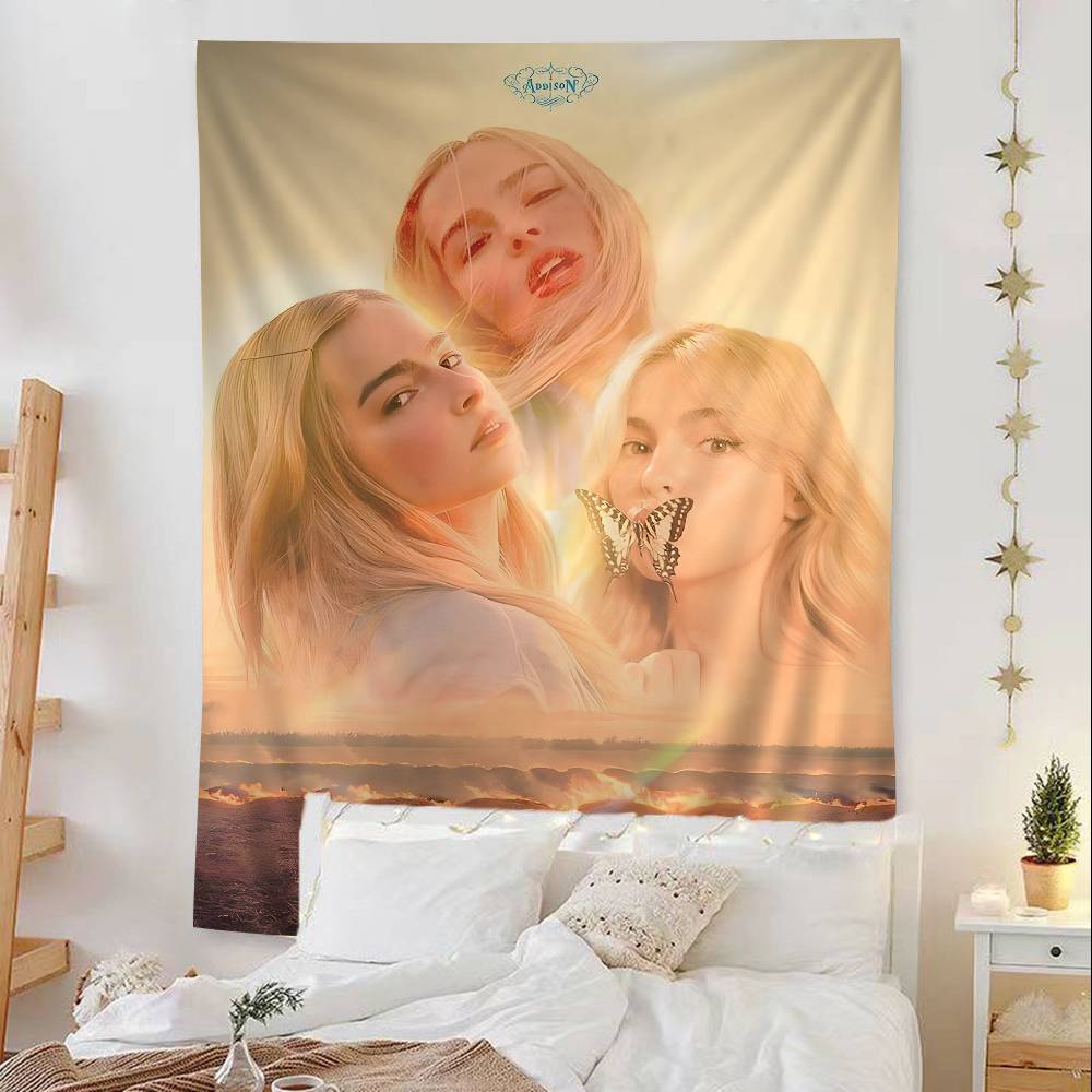 

Trendy Pop Singer Addison Rae Hippie Wall Hanging Tapestries Bohemian Wall Tapestries Mandala INS Home Decor 74x94cm(29x37in)
