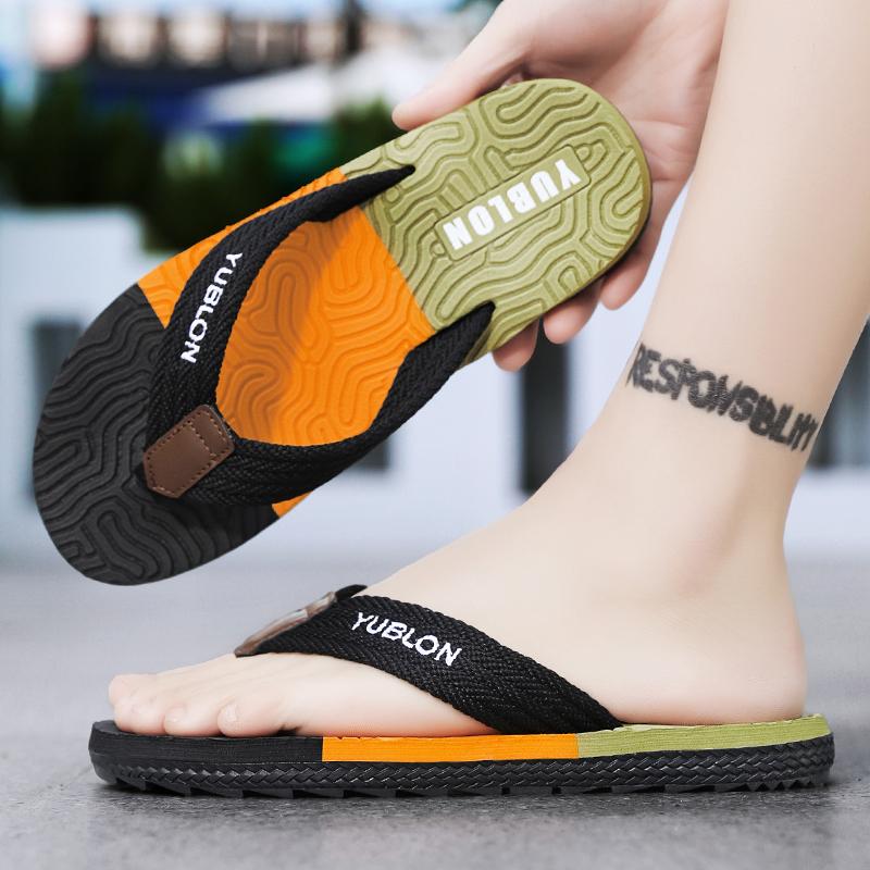 Summer Men's Fashionable Casual Breathable Slippers Sandals Beach Shoes Herringbone Slippers Home Slippers