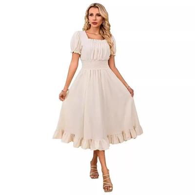 Vestido Vintage Francês de Manga Curta, Vestido de Fantasia Cosplay Estilo Medieval para Mulheres