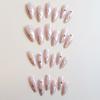 24Pcs Fake Nails with Glue Mixed Size Ultra-Thin Removable Harmless Full Cover Press-on Nail Tips Manicure Decoration