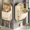 Kitchen Utensil Organizer Wall Mounted Cutlery Holder Kitchen Wall-Mounted Shelf Organizer With Dustproof Cover For Tableware