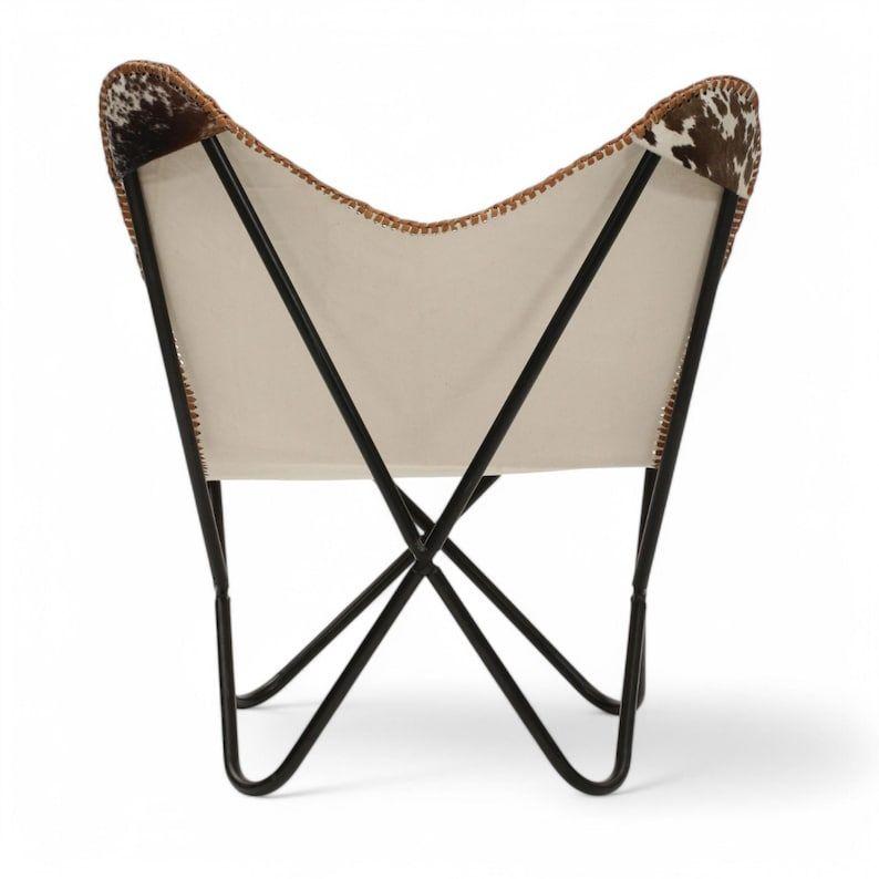 Handcrafted Hairon Leather Chair - Unique Rustic Cowhide Accent Chair for Living Room, Dining, or Office"