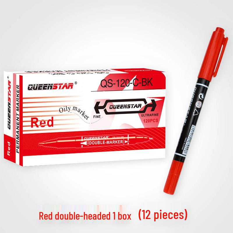 Compact Double-Ended Oil-Based Marker Pen Set - Black, Blue, Red Fine Liner, Quick-Drying & Fade-Resistant for Art & Painting