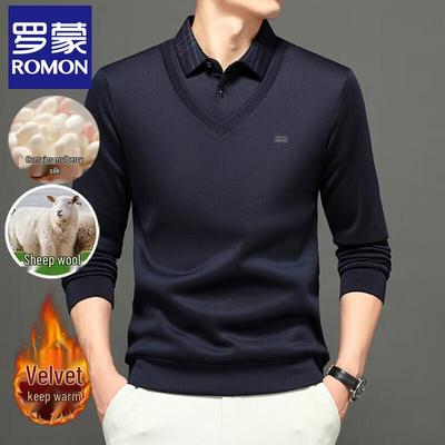 Luo Meng Men's Shirt-Collar Sweaters