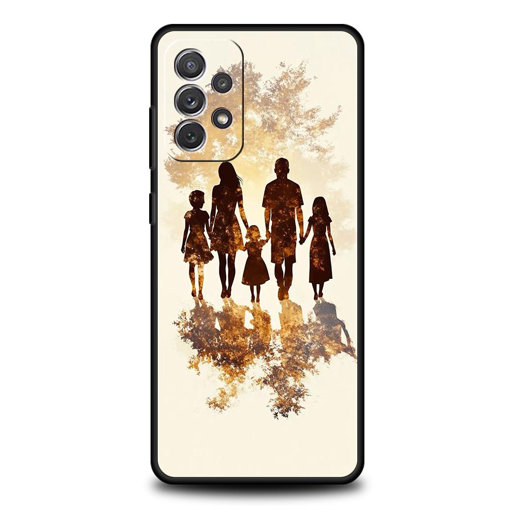 

Чехол для телефона Samsung Galaxy A55 A53 A52 A52S A51 A41 A35 A32 A25 A23 A15 A13 A71 A72 5G Мягкий ТПУ Чехол Семья из трех человек Capas Samsung A35