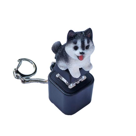 Cat Dog Keyboard Fidget Toy with Colorful Lights Stress Anxiety Relief Puppy Kitten Keyboard Clicker Keychain Portable Decompression Button