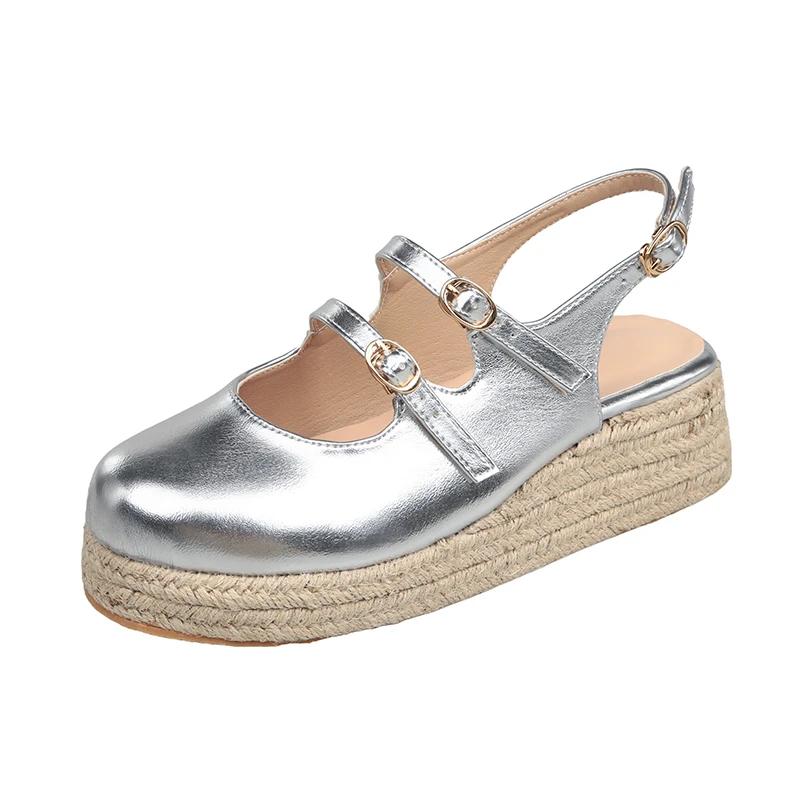 Shoes Female 2025 Brand Closed Toe Women's Sandals Buckle Strap Casual Sandals Women Summer Belt Buckle Shoes for Women