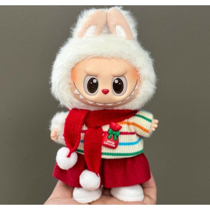 One Two and Three Generations of Labubu Christmas Baby Clothes Set,Labubu Doll Change Clothes To Wear Christmas Clothes