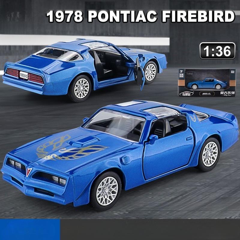 Simulation 1:36 Pontiac Firebird Leichtmetall-Sportwagen Modell Druckguss Metall Spielzeugfahrzeuge Kinderspielzeug Sammlung Miniaturauto
