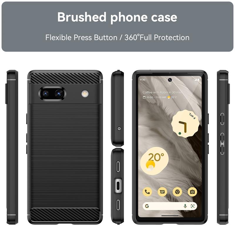 For Cover Google Pixel 7A Case For Google Pixel 7A Bumper Anti-knock Silicone Carbon Fiber Back Case For Google Pixel 7A 7 Pro