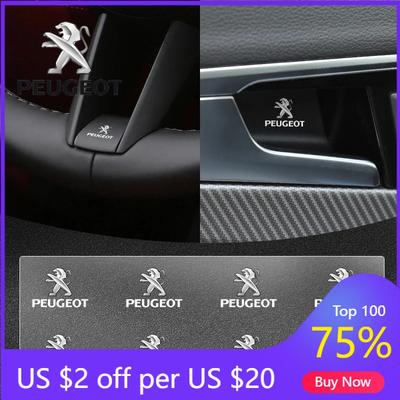 2026 Hot Car Sticker Car Steering Wheel Badge Stickers Car Door Handle Label Decal For Peugeot 208 308 205 3008 207 206 307 407