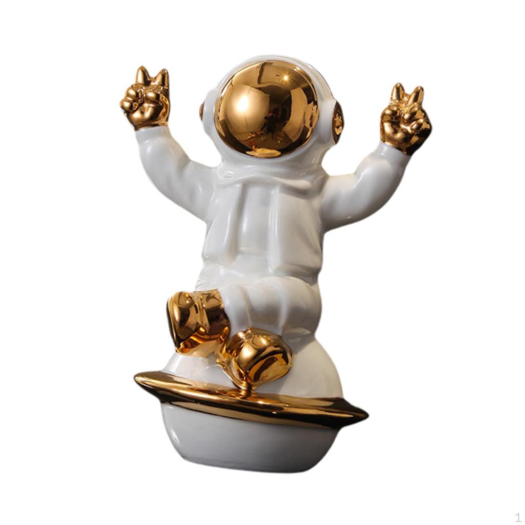Ceramic Spaceman Figurine for Contemporary Home Decor