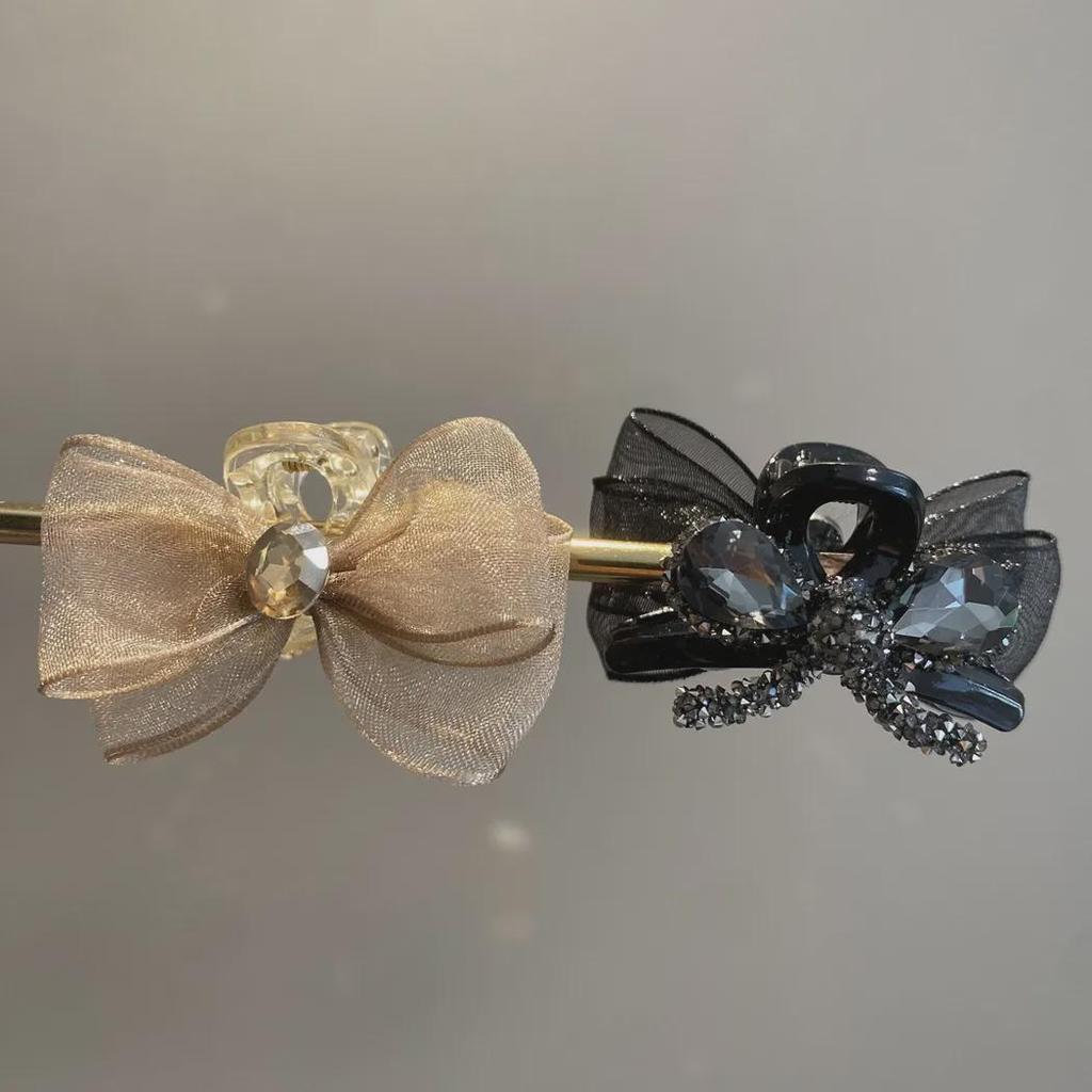 Double-Sided Mesh Bow Claw Clip for Women